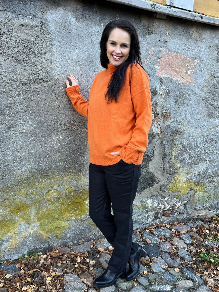 Karoline, genser i soft merino/cashmere, farge orange